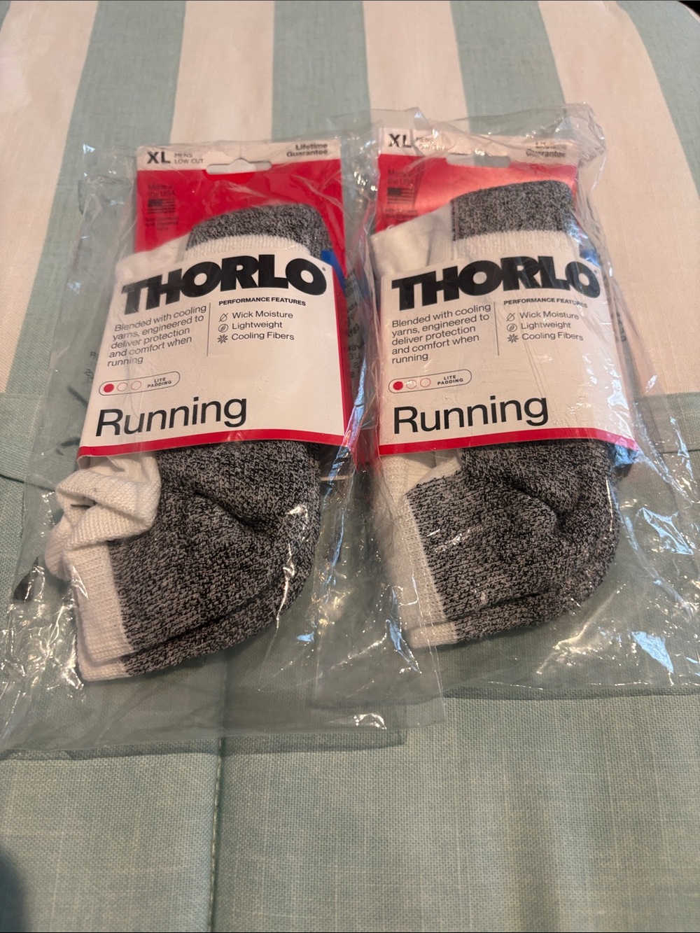 Thoro Performance Running lite Cushioned Socks - White & Gray